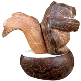 Tagua Squirrel Figurine Carved by Artisans of Ecuador   Measures: 63mm high x 41mm wide x 65mm deep 