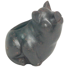  Pig Clay Planter   Crafted by Artisans in El Salvador   Exterior measures 5 3/4 high x 5 5/8 wide x 5 3/4 diameter 