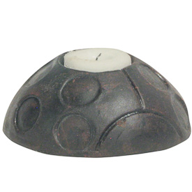  Lady Bug Clay Tea Light Holder   Crafted by Artisans in El Salvador   Exterior measures 1 3/4 high x 4 wide 