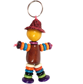 Multi Color Tagua Doll Keychain Handmade by artisans in Ecuador