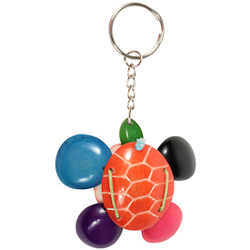 Multi Color Tagua Turtle Keychain Handmade in Ecuador