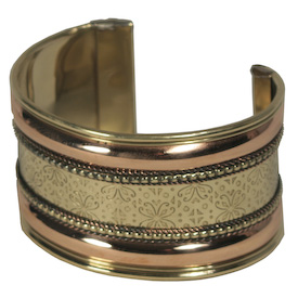 Cuff made of Copper and Brass Measures 1-1/2 wide x 2-3/4 diameter