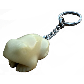 Tagua Frog Keychain 1 1/2'' tall x 1 1/8'' wide Handmade by Artisans in South America