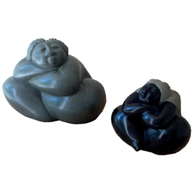 Soapstone Lady in a Ball Crafted by Artisans in Haiti