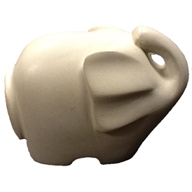 White Soapstone Elephant Figurine 3'' high x 2 3/8'' wide x 4 1/4'' deep Crafted by Artisans in Haiti