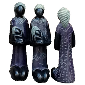 Large Soapstone Mother and Child Purple Figurine Assorted Designs 6 1/2'' high x 1 5/8'' wide x 3'' deep Crafted by Artisans in Haiti