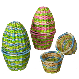 Egg Basekets made of Abaca Fiber - Set of 2<br width=275 >Fair Trade and Handmade in the Philippines