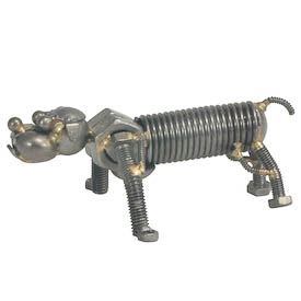 Bull Dog Junkyard Critter Crafted by Artisans in India  Measures: 2-1/4 high x 3-1/4 wide x 5 deep
