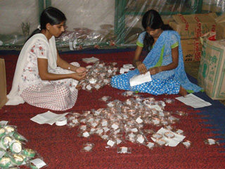Jewelry is counted and packaged Jewelry is counted and packaged