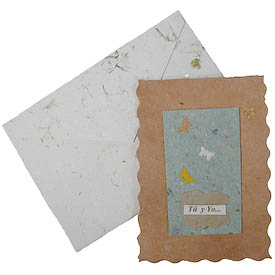 “Tu y Yo”   crafted by Artisans in Peru from Handmade Paper   Measures 5” x 3-1/2”, includes handmade paper envelope