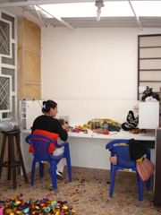 Andrea working in the Joca Orange Workshop