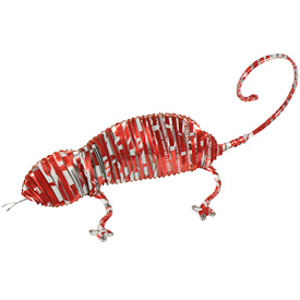 Large Chameleon made of Recycled Metal  Crafted by Artisans in Mali  Measures 3-1/2” high x 2-3/4” wide x 7-1/2” deep